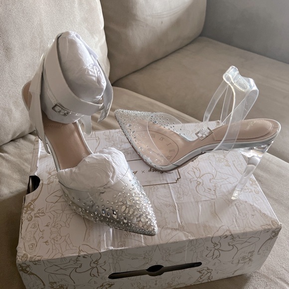 Disney Shoes Disney Aldo Glass Slipper Heels 85w Poshmark